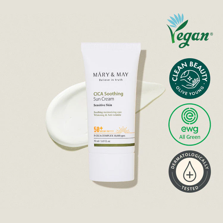 Mary&May Cica Soothing Sun Cream SPF50 krem przeciwsłoneczny z centellą